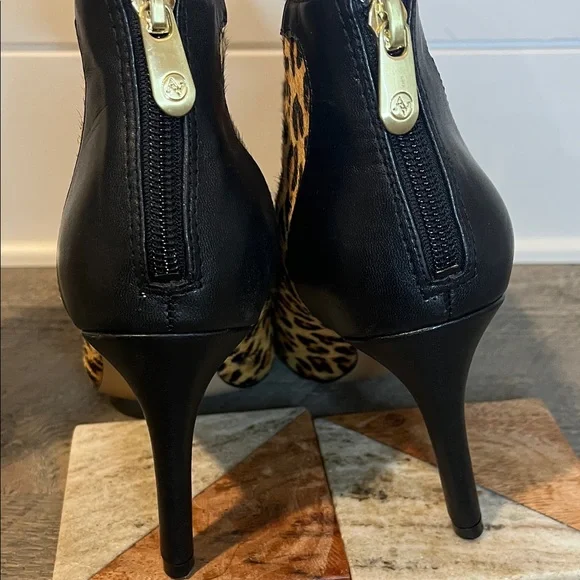Adrienne Vittadini Nyla Leopard Print Stiletto Ankle Boot / Booties - Size 9.5 - Picture 4 of 10